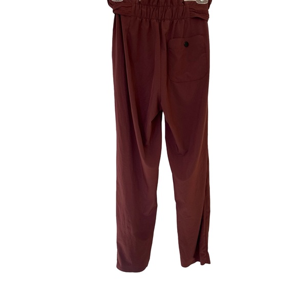 ATHLETA Women’s Skyline II Paperbag Pants, Belted, Pleated, Cognac Brown, Size 4 - Picture 3 of 12